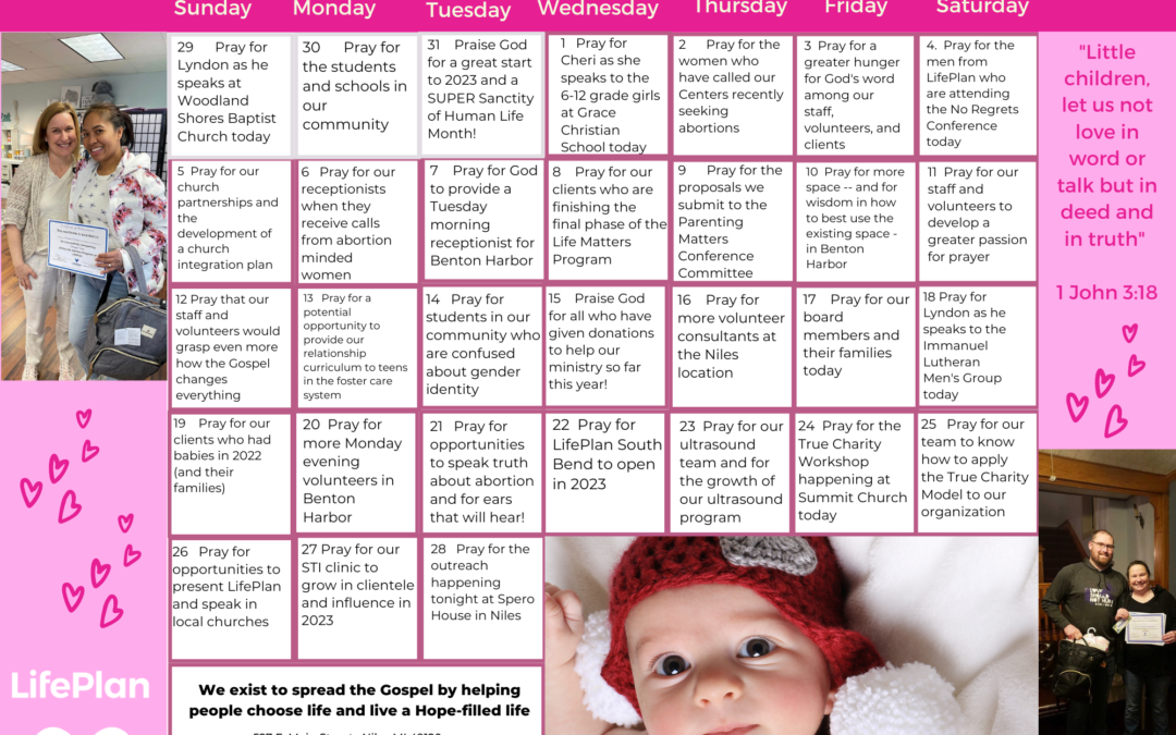 February 2023 Prayer Calendar