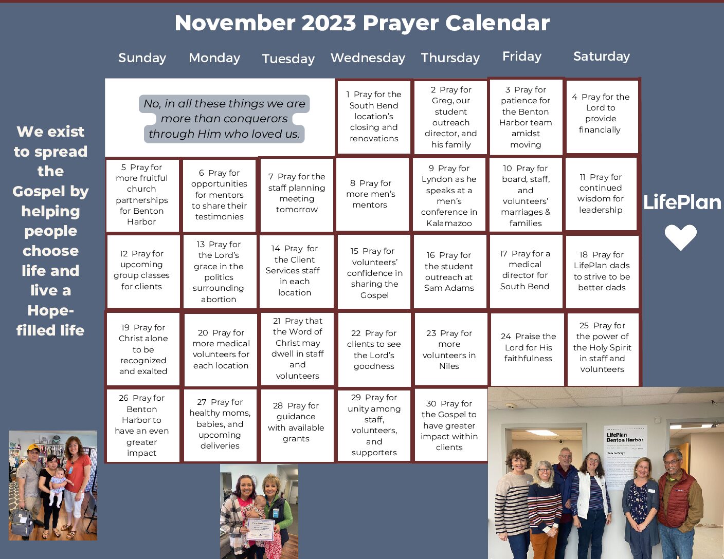 November 2023 Prayer Calendar