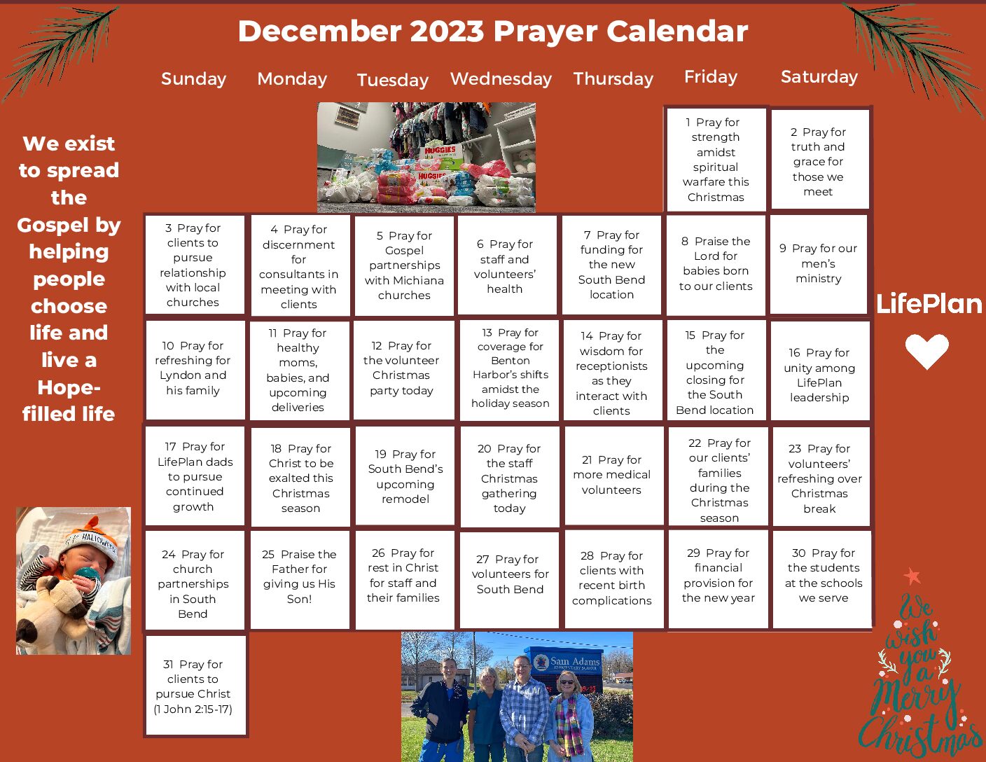 December 2023 Prayer Calendar