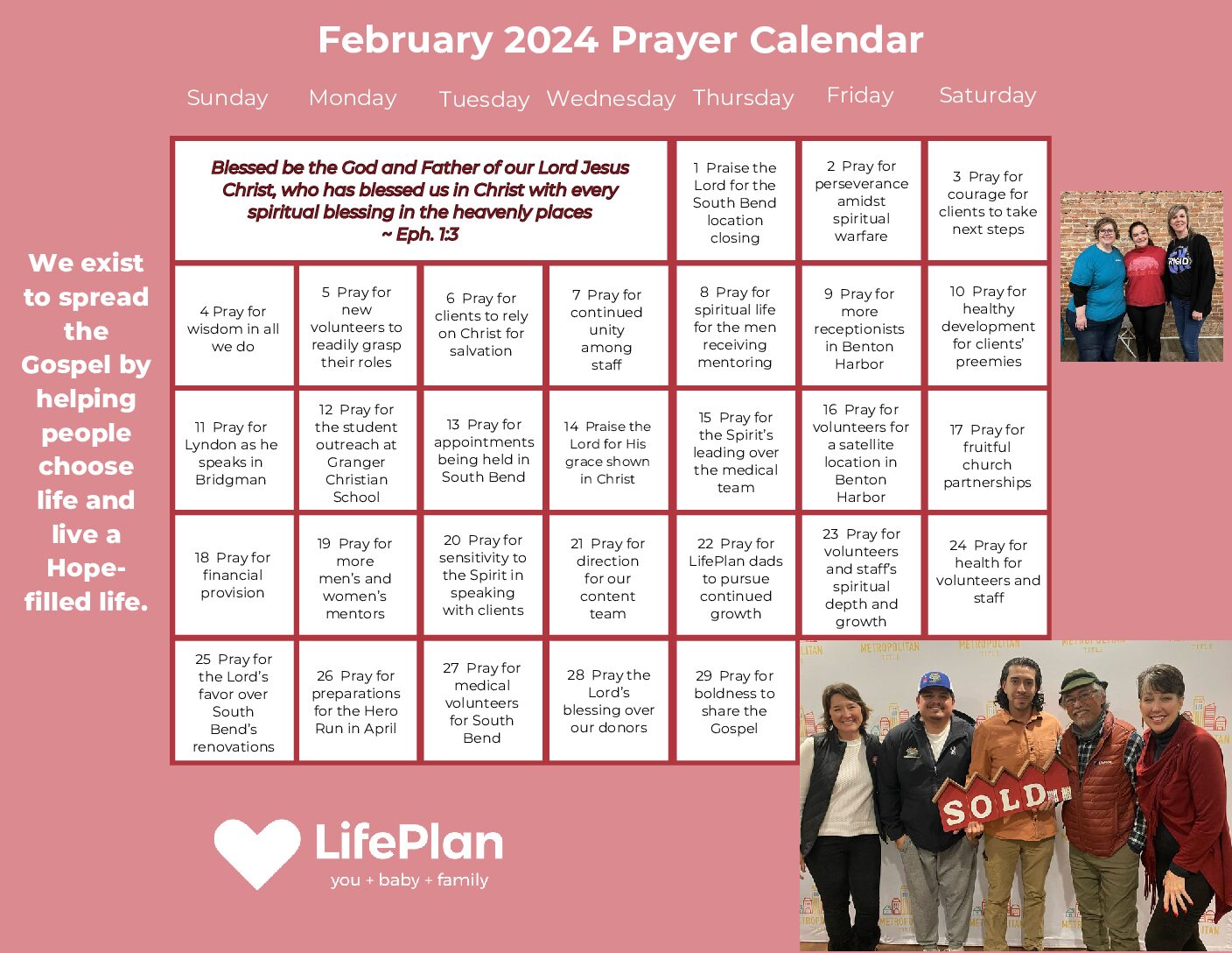 February 2024 Prayer Calendar
