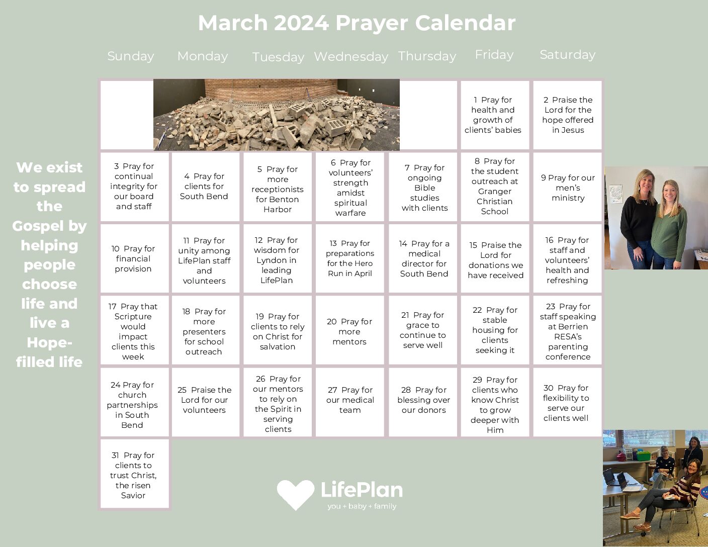 March 2024 Prayer Calendar