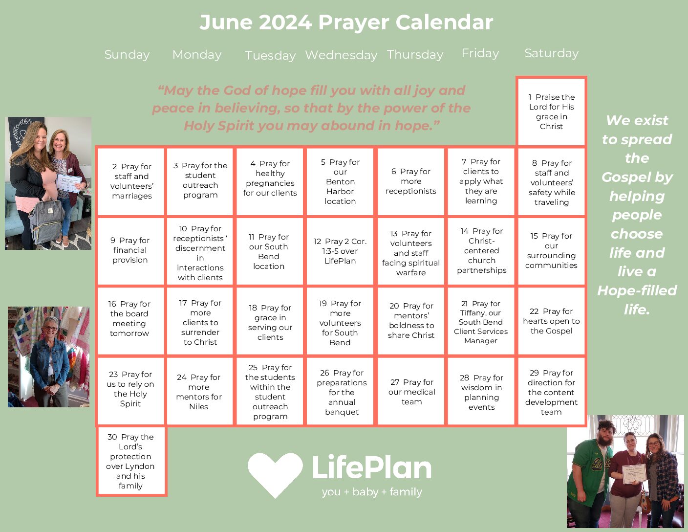 June 2024 Prayer Calendar