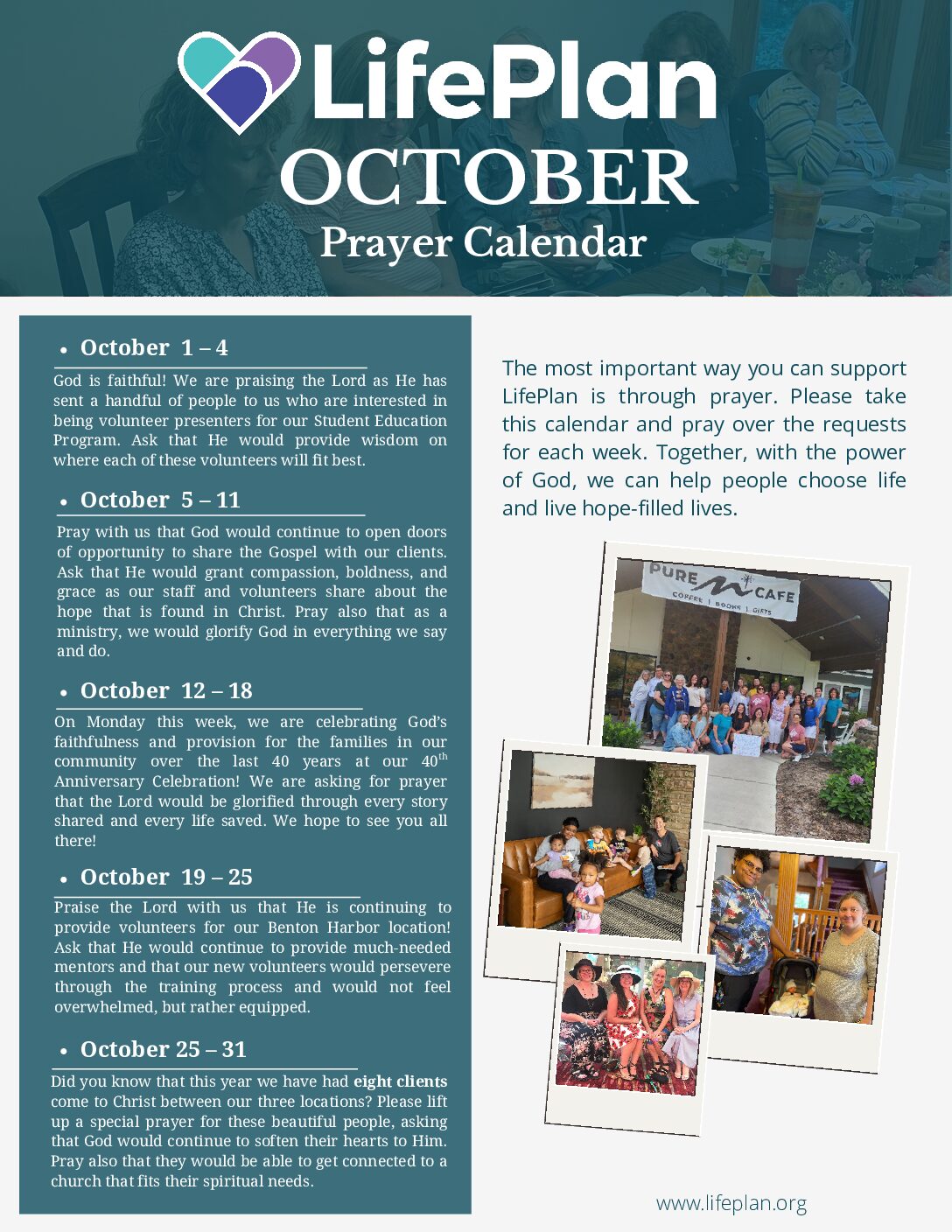 October 2025 Prayer Calendar